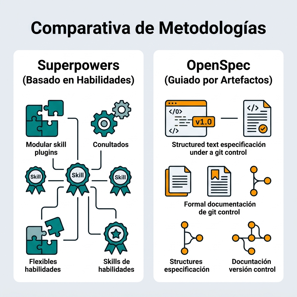 Metodologías de Ingeniería Agéntica: Superpowers vs OpenSpec