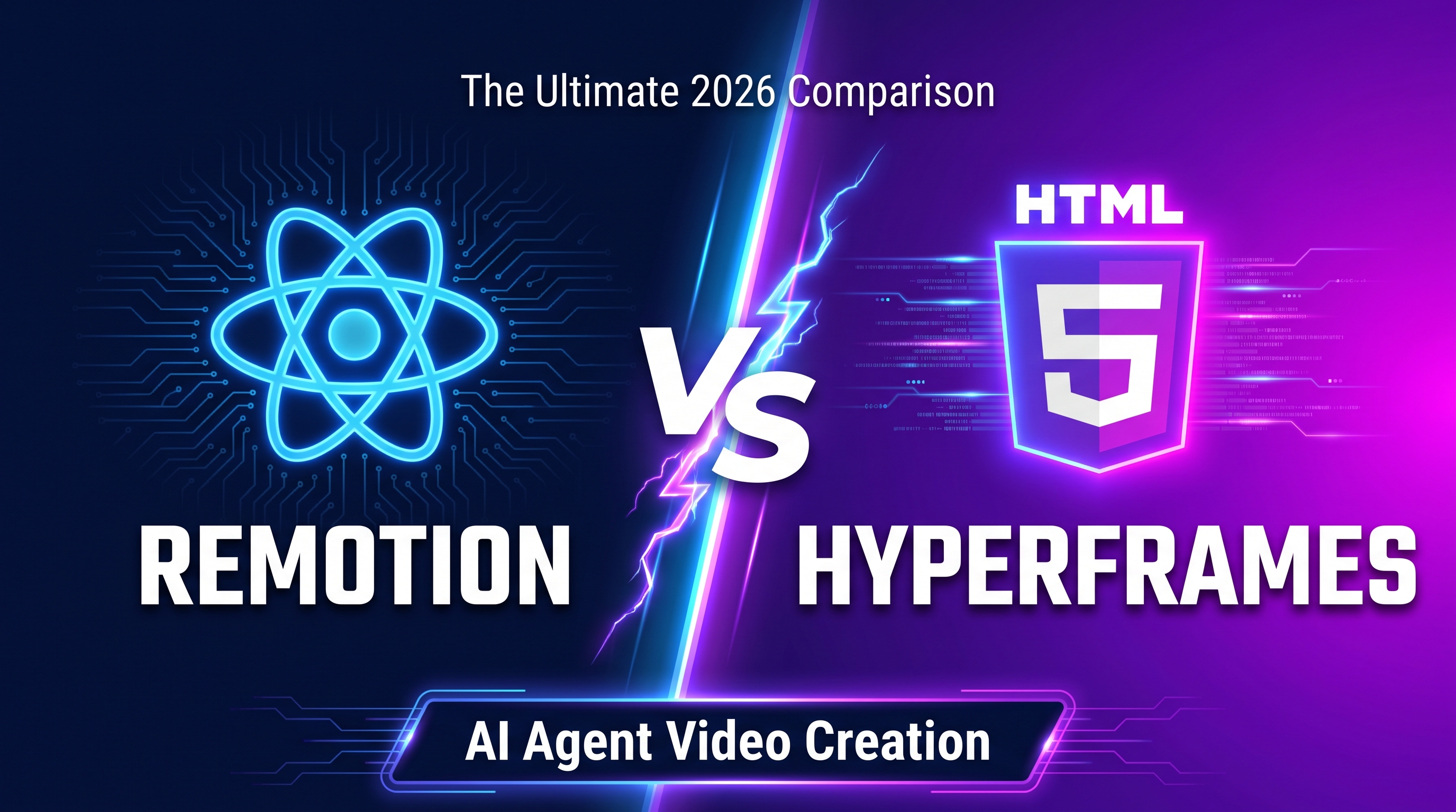 Article cover — HyperFrames vs Remotion comparison