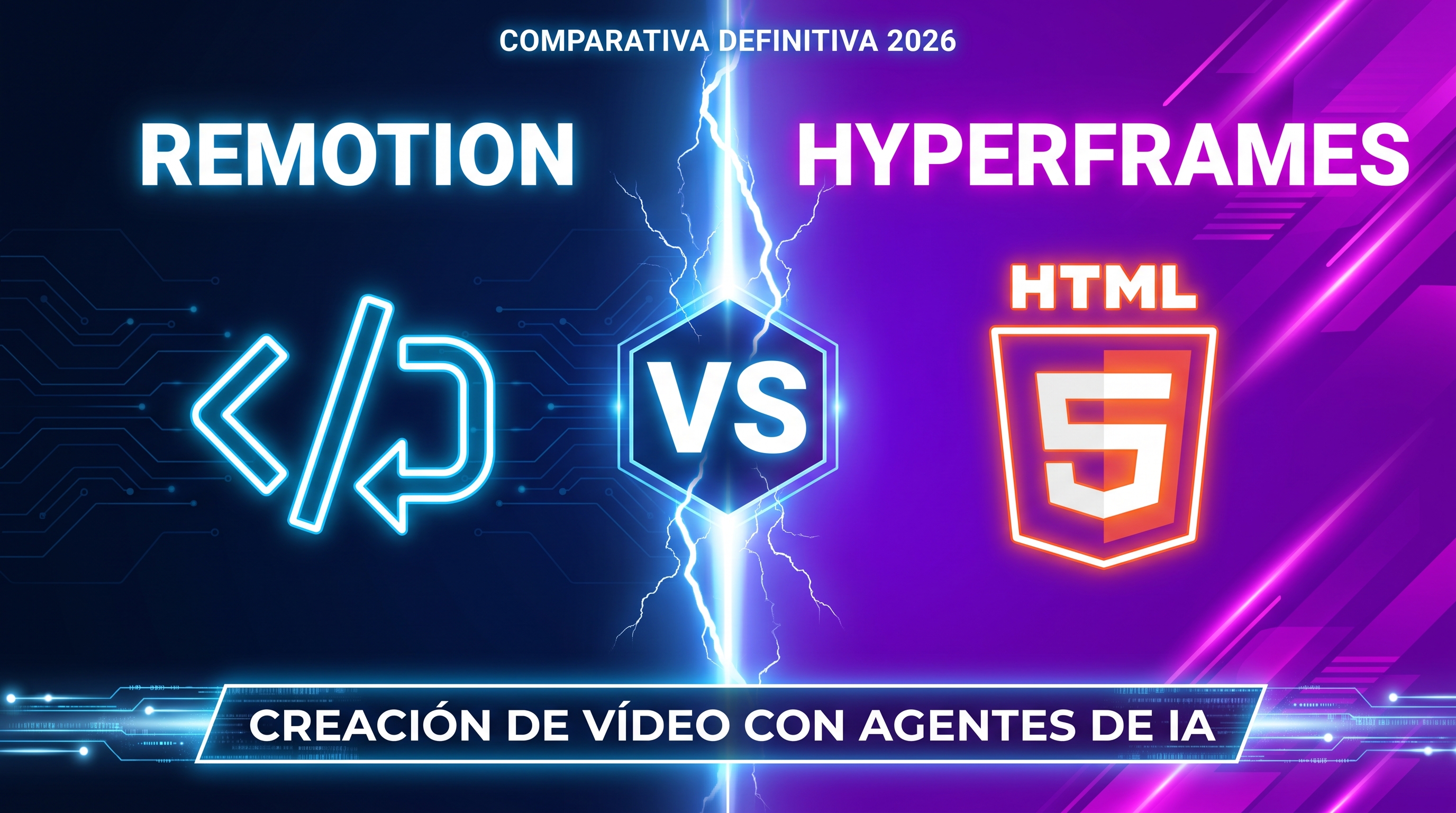 Portada del artículo - Comparativa HyperFrames vs Remotion